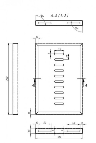 Полка для 10дюйм шкафов TDC/TDB 272х180мм уст. размер 254мм (RAL 9005) SSH3-180-RAL9005 черн. Hyperline 447498
