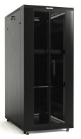 Шкаф напольный 19дюйм 22U 1166х600х600мм (ВхШхГ) передняя и задняя распашные перфор. двери (75%) ручка с замком (RAL 9004) (разобранный) TTB-2266-DD-RAL9004 черн. Hyperline 395977