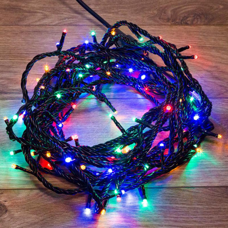 Гирлянда светодиодная управляемая"Нить" 10м 100LED мультиколор 10Вт 220-240В IP65 8 режимов провод ПВХ черн. (нужен контроллер 217-204) Neon-Night 303-139