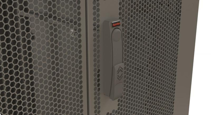 Шкаф напольный 19дюйм 32U 1610х600х1000мм (ВхШхГ) передняя и задняя распашные перфор. двери (75%) ручка с замком (RAL 7035) (разобранный) TTR-3261-DD-RAL7035 сер. Hyperline 431989