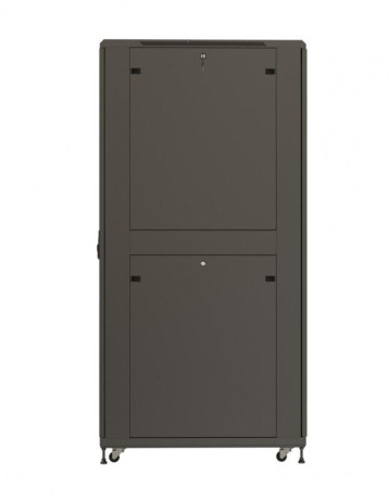 Шкаф напольный 19дюйм 32U 1610х600х800мм (ВхШхГ) передняя и задняя распашные перфор. двери (75%) ручка с замком (RAL 9005) (разобранный) TTR-3268-DD-RAL9005 черн. Hyperline 425246