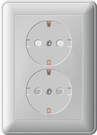 Розетка 2-м СП W59 16А IP20 с заземл. защ. шторки в сборе шампань SE RS16-255-48