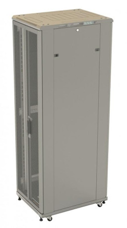 Шкаф напольный 19дюйм 42U 2055х800х600мм (ВхШхГ) передняя и задняя распашные перфор. двери (75%) ручка с замком 2 вертикальных кабельных организатора TTB-4286-DD-RAL7035 сер. Hyperline 451967