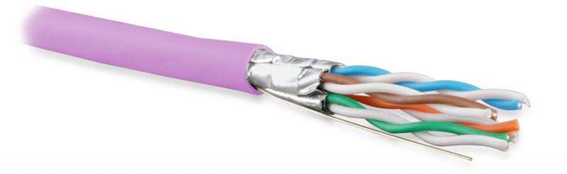 Кабель витая пара U/FTP кат. 6A (10GBE) 4 пары (23AWG) ож (solid) каждая пара в экране без общего экрана PVC UFTP4-C6A-S23-IN-PVC-PK-500 Роз (уп.500м) Hyperline 445121