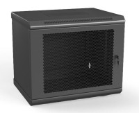 Шкаф настенный (19дюйм) 12U 650х600х600мм метал. перфорированная дверь несъемные стенки 1 пара профилей (RAL 9005) (собранный) TWL-1266-SD-RAL9005 черн. Hyperline 432782