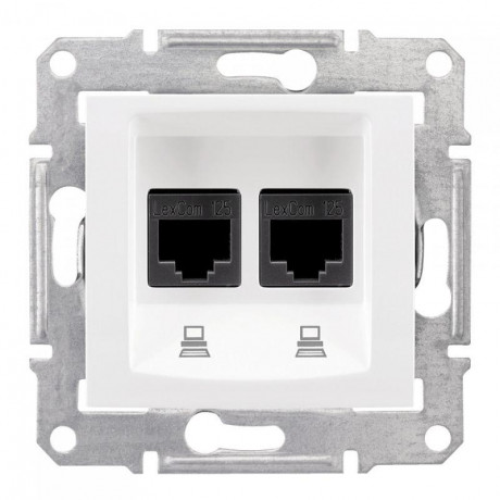 Механизм розетки компьютерной 2-м СП Sedna RJ45 кат.5E UTP неэкранир. бел. SchE SDN4400121