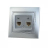 Розетка компьютерная 2-м СП Mira RJ45 сер. метал. LEZARD 701-1010-141