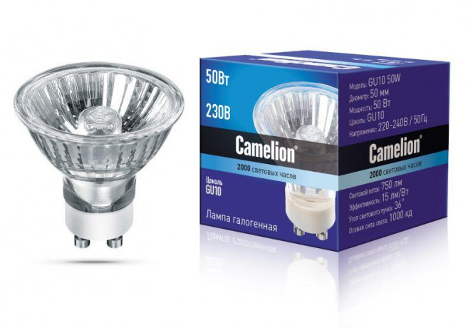 Лампа галогенная JCDRC 50Вт GU10 230В Camelion 5560