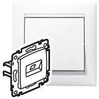 Розетка компьютерная 1-м СП Valena RJ45 кат.6 UTP IP20 на захватах механизм бел. IEK 774246