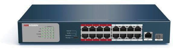 Коммутатор DS-3E0318P-E/M(B) 17х100Мбит 1SFP 16PoE+ 135Вт неуправляемый Hikvision 1074289