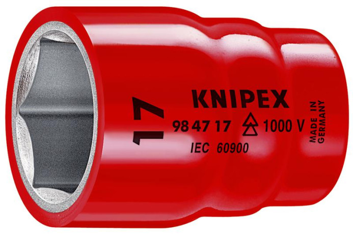 Головка торцевая VDE 1000В DR 1/2дюйм BiHEX двойной шестигранник дюймовая 1дюйм диэлектрическая Knipex KN-98471