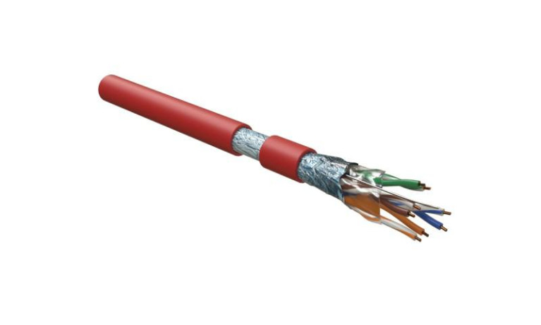 Кабель витая пара F/UTP кат. 5e 4 пары (24 AWG) ож (solid) экран-фольга LSZH нг(А)-HF-20град.C-+75град.C гарантия:15 лет компонентная 25 лет системная FUTP4-C5E-S24-IN-LSZH-RD-305 К (уп.305м) Hyperline 444613