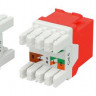 Вставка Keystone Jack RJ-45(8P8C) кат. 6 180град. KJ8-8P8C-C6-180-RD красн. Hyperline 432643