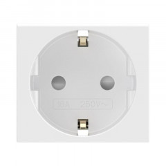 Розетка 1-м 2мод. Viva 16А IP20 2P+E с заземл. защ. шторки бел. DKC 45005