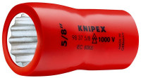 Головка торцевая VDE 1000В DR 3/8дюйм BiHEX двойной шестигранник дюймовая 7/16дюйм диэлектрическая Knipex KN-98377_16