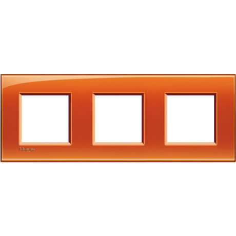 LivingLight Рамка прямоугольная, 3 поста, цвет Оранжевый Bticino LNA4802M3OD