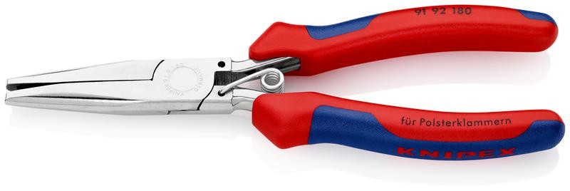 Клещи для обивочных скоб для профессионального крепления обивки сложной формы L-185мм Knipex KN-9192180