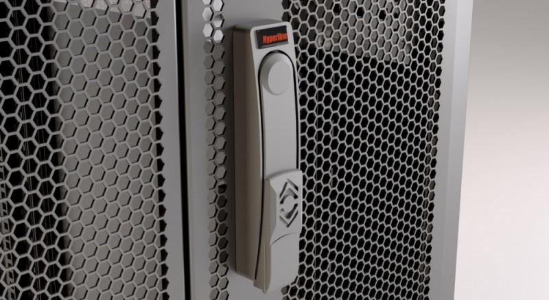 Шкаф напольный 19дюйм 22U 1166х600х1000мм (ВхШхГ) передняя и задняя распашные перфор. двери (75%) ручка с замком (RAL 7035) (разобранный) TTR-2261-DD-RAL7035 сер. Hyperline 431987